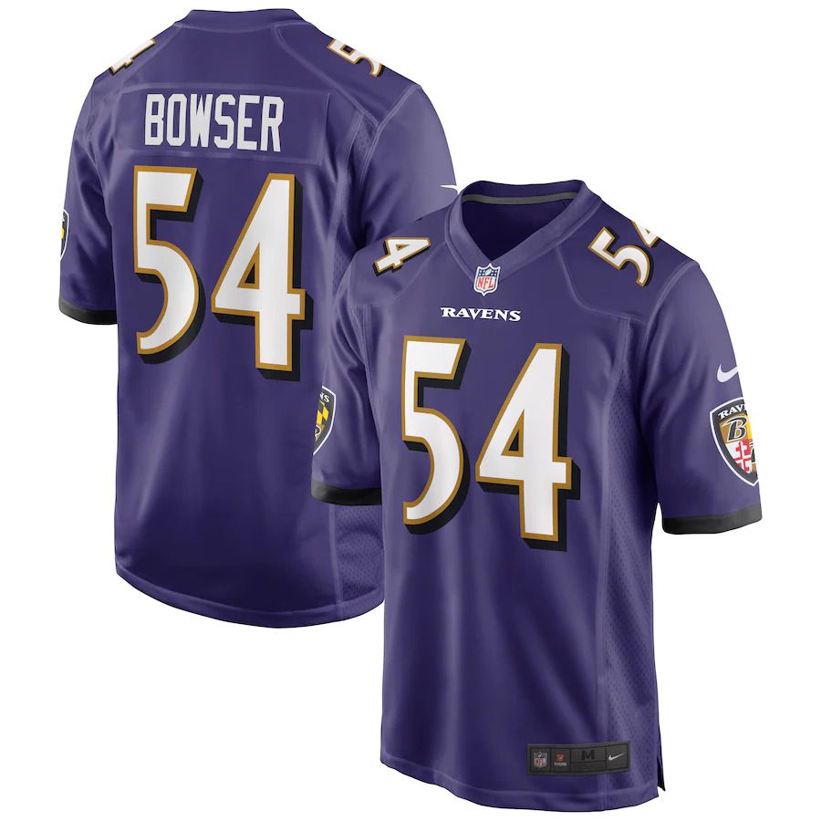 Men Baltimore Ravens 54 Tyus Bowser Nike Purple Game Player NFL Jersey
